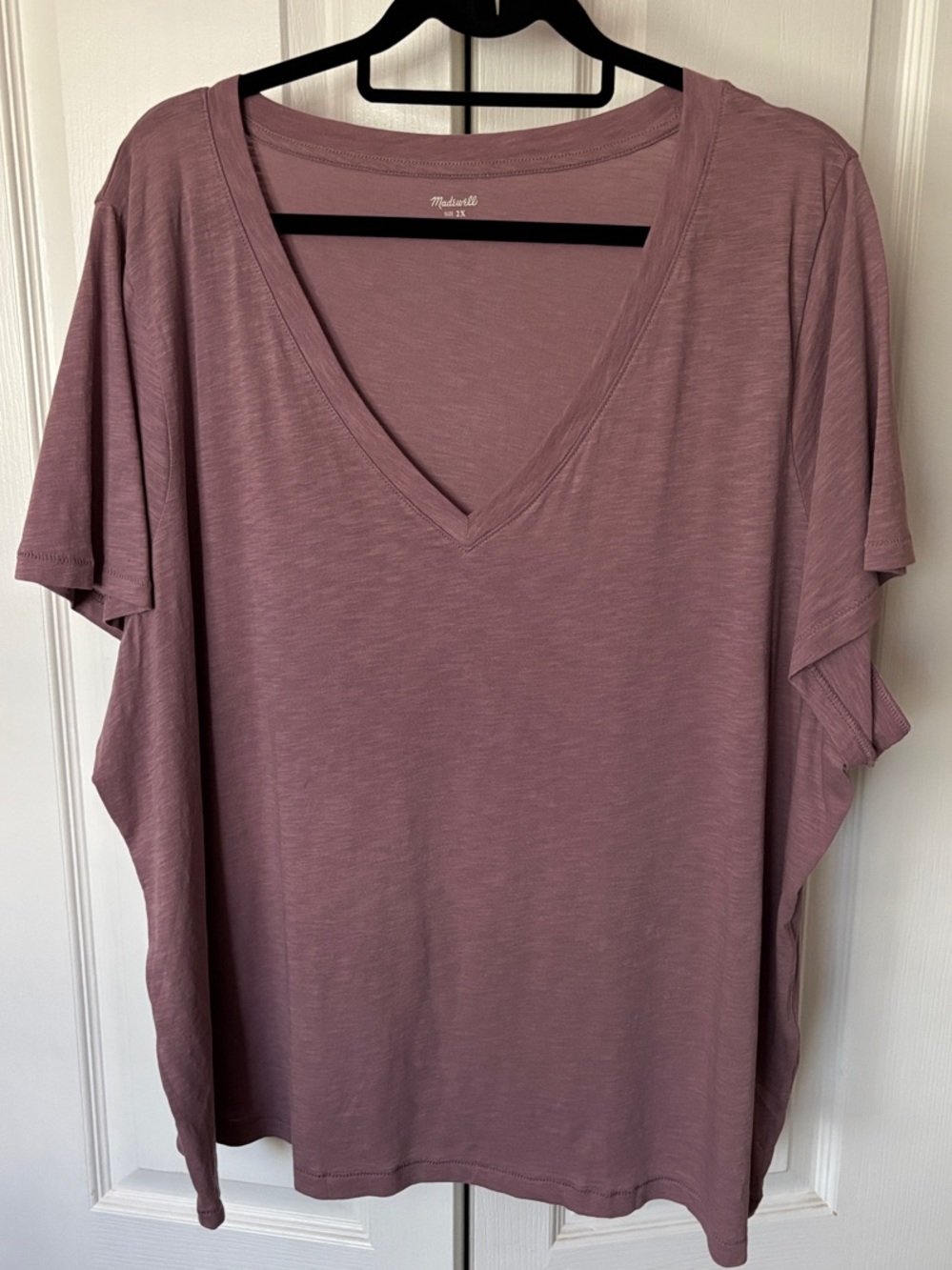 Madewell Mauve V-Neck Short Sleeve Tee